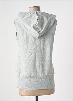 Sweat-shirt à capuche resserrée sur le bas sans manche gris NOLITA femme