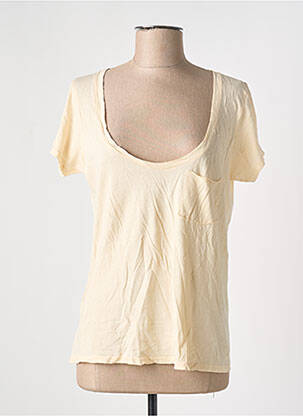 T-shirt coupe droite manches courtes jaune AMERICAN VINTAGE femme