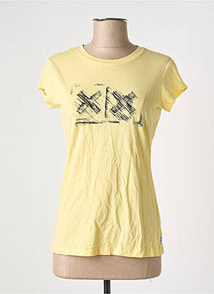 T-shirt sérigraphie floquée manches courtes jaune MEXX femme