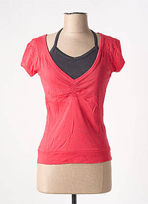 T-shirt col v manches courtes rouge ONLY femme
