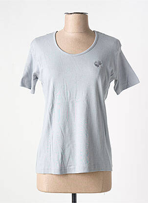 T-shirt coupe cintrée manches courtes bleu MEGAN PARIS femme