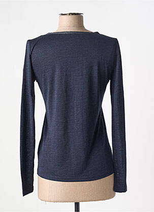 Top col v manches longues bleu LPB femme
