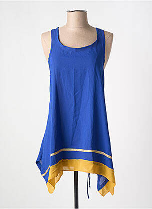Tunique sans manche col rond bleu JULIE femme