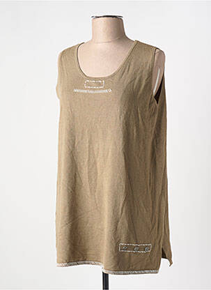 Top stretch sans manche vert TERA BORA femme