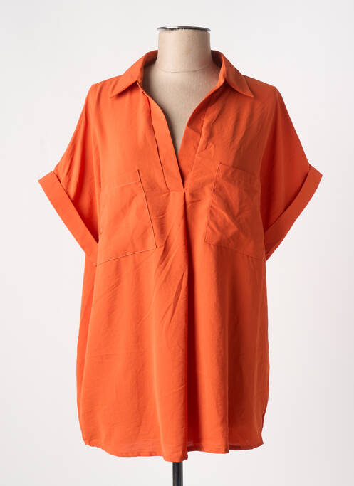 Blouse manches courtes manches courtes orange CHRISTY femme