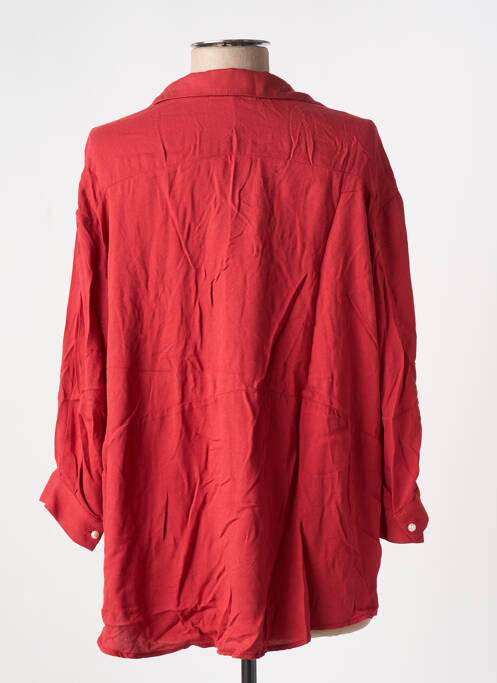 Blouse poignets boutonnés avec fente manches 3/4 rouge ATELIER JAD femme
