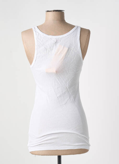 Débardeur tissage côtelé sans manche blanc NOLITA femme