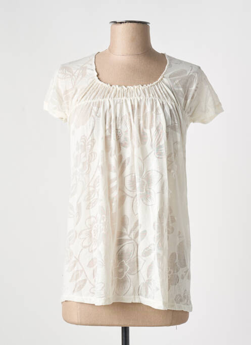 Blouse manches courtes manches courtes blanc LOONA femme