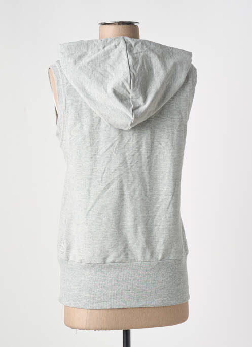 Sweat-shirt à capuche resserrée sur le bas sans manche gris NOLITA femme