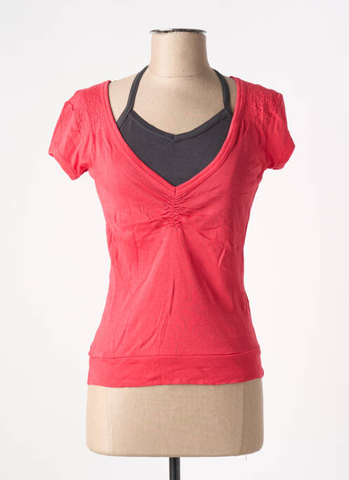 T-shirt col v manches courtes rouge ONLY femme