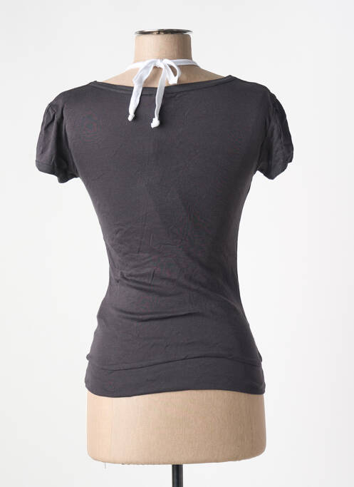 T-shirt col v manches courtes gris ONLY femme