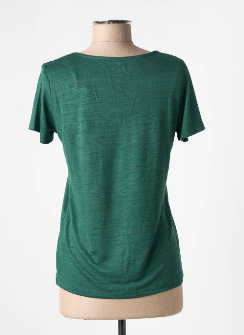 T-shirt col v manches courtes vert LPB femme