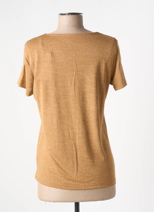 T-shirt col v manches courtes marron LPB femme