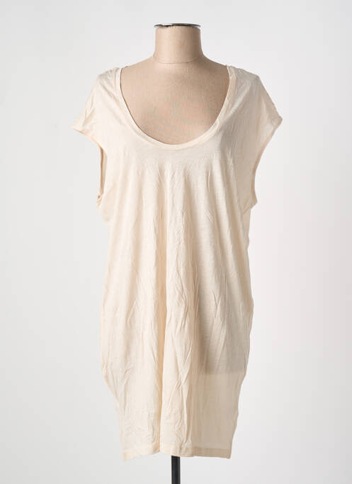 Tunique manches courtes col rond beige AMERICAN VINTAGE femme