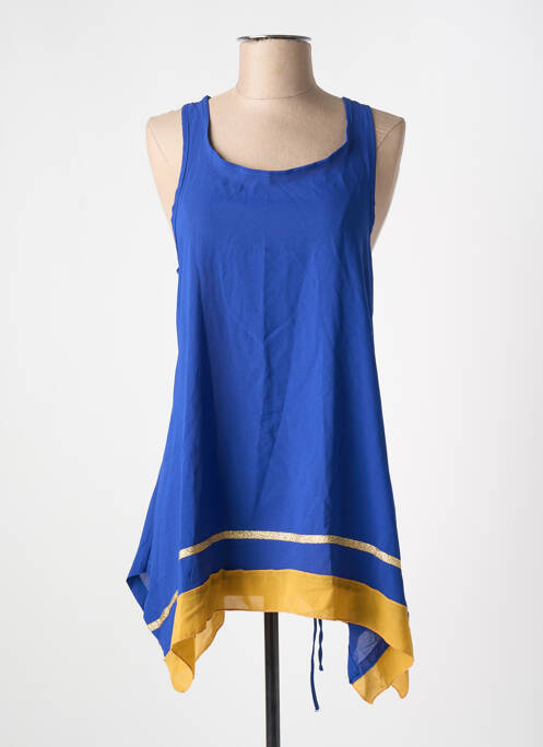 Tunique sans manche col rond bleu JULIE femme