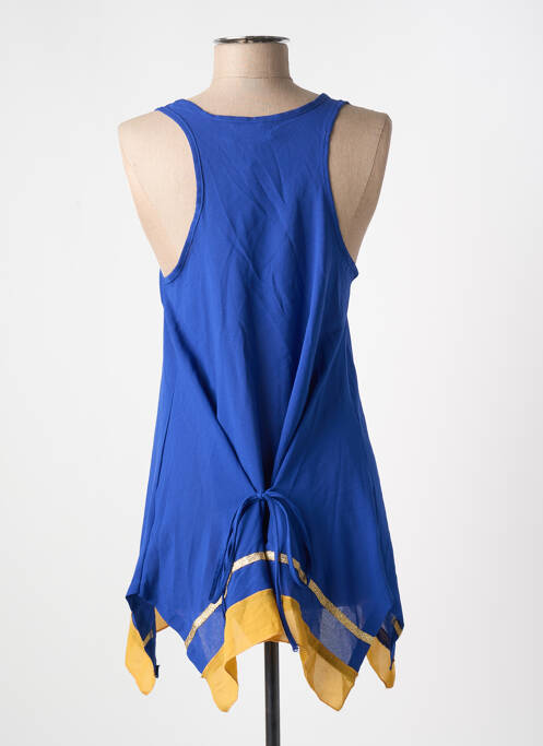 Tunique sans manche col rond bleu JULIE femme