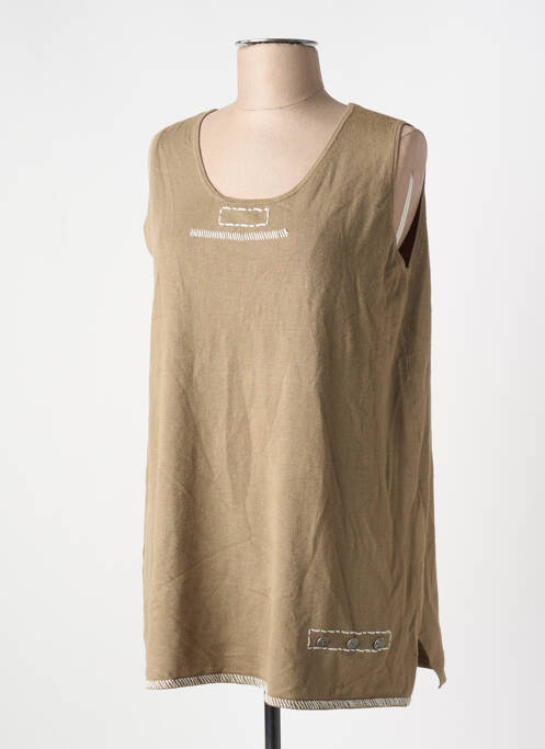 Top stretch sans manche vert TERA BORA femme