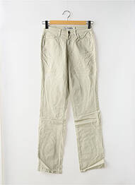 Pantalon droit tissage popeline gris KANOPE femme