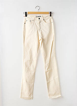 Pantalon slim tissage popeline taille normale beige KANOPE femme