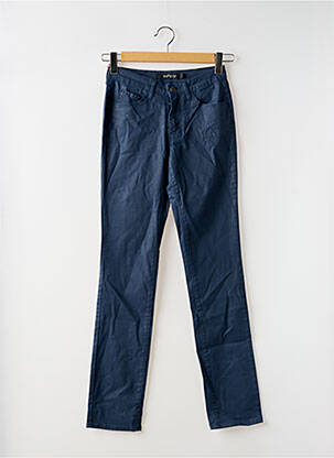Pantalon slim tissage enduit taille normale bleu KANOPE femme