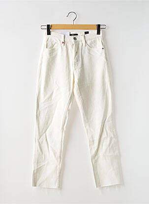 Jean coupe mom poches taille haute blanc F.A.M. femme