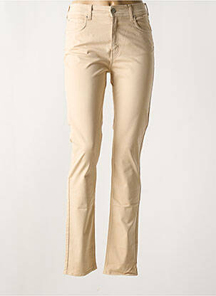 Pantalon slim tissage popeline taille normale beige CIMARRON femme