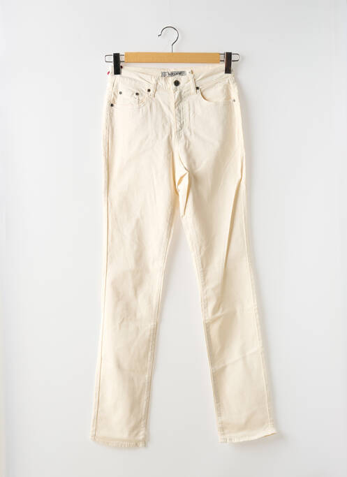 Pantalon slim tissage popeline taille normale beige KANOPE femme