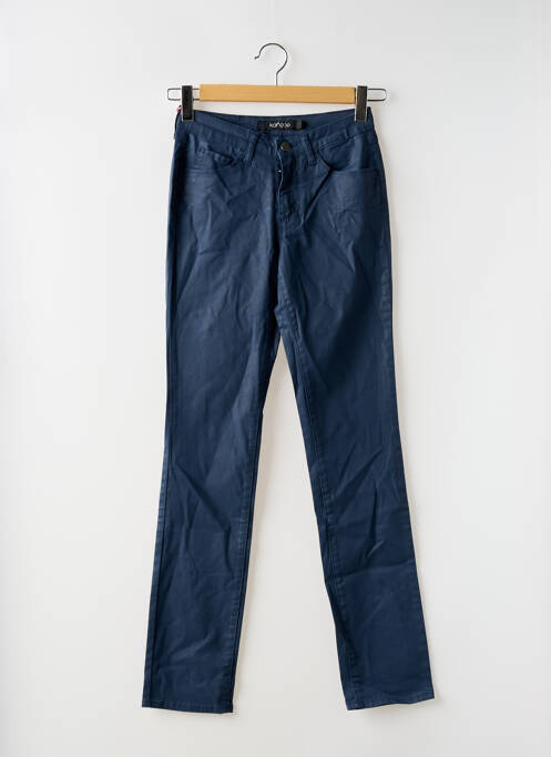 Pantalon slim tissage enduit taille normale bleu KANOPE femme