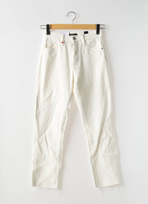 Jean coupe mom poches taille haute blanc F.A.M. femme