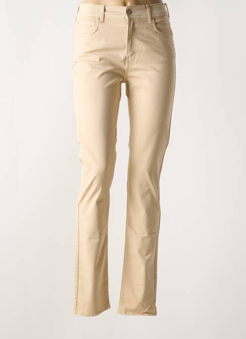 Pantalon slim tissage popeline taille normale beige CIMARRON femme