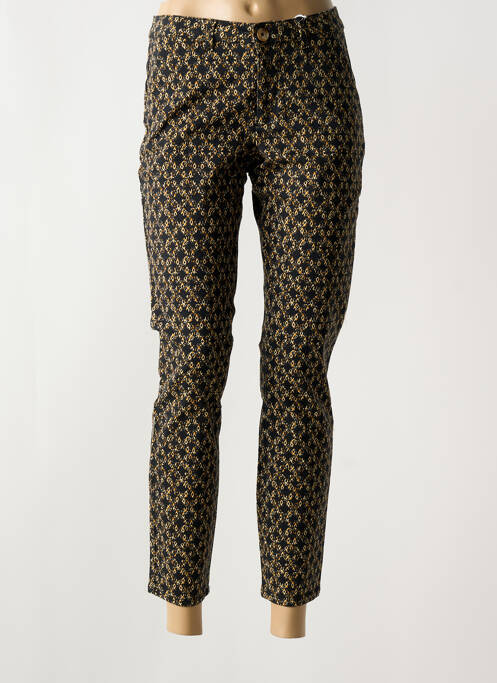 Pantalon chino tissage popeline taille normale noir KANOPE femme