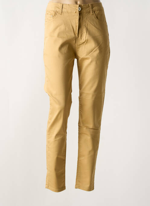 Jeans coupe slim marron BS JEANS pour femme