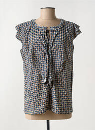 Top stretch manches courtes bleu ARELINE femme
