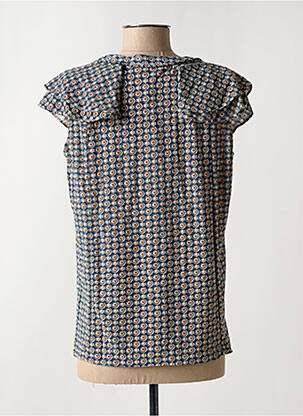 Top stretch manches courtes bleu ARELINE femme
