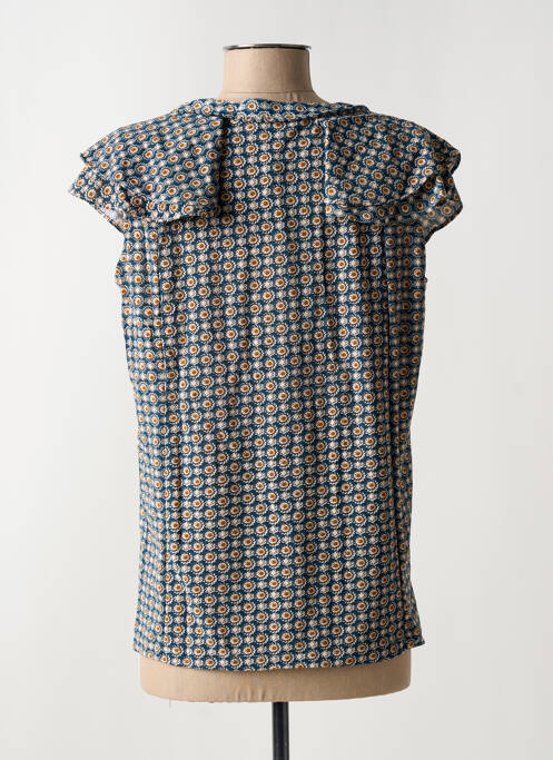 Top stretch manches courtes bleu ARELINE femme