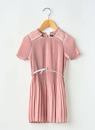 Robe courte doublure manches courtes rose IKKS fille
