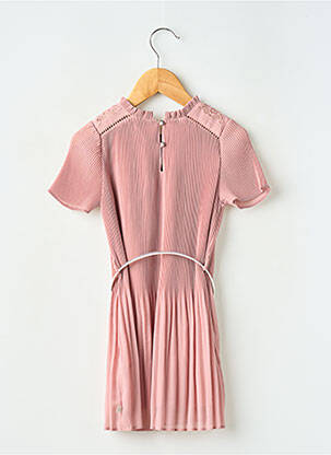 Robe courte doublure manches courtes rose IKKS fille