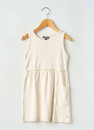 Robe courte maille fine sans manche beige LEVV LABEL fille