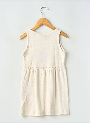 Robe courte maille fine sans manche beige LEVV LABEL fille