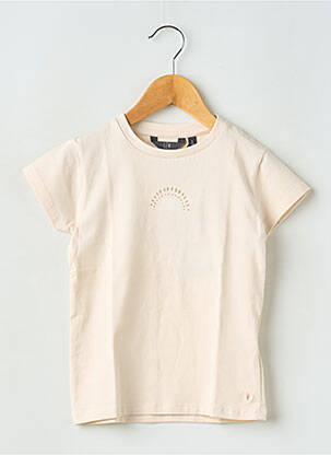 T-shirt stretch manches courtes beige LEVV LABEL fille