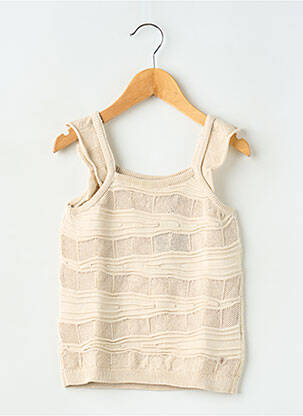 Top coupe cintrée sans manche beige LEVV LABEL fille