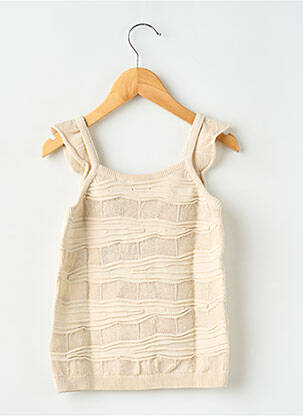 Top coupe cintrée sans manche beige LEVV LABEL fille
