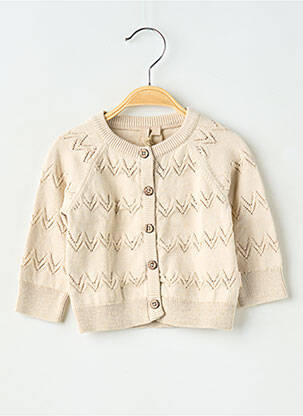 Gilet manches longues coupe droite beige LEVV LABEL fille