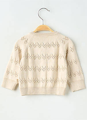Gilet manches longues coupe droite beige LEVV LABEL fille