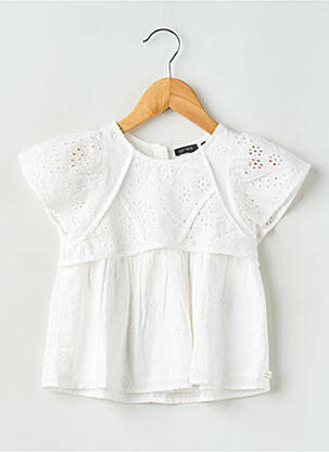 Blouse manches courtes manches courtes blanc IKKS fille