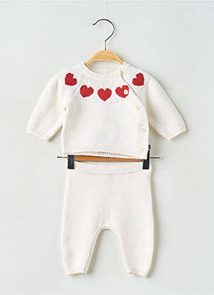 Ensemble pantalon col rond blanc PETIT BATEAU enfant
