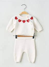 Ensemble pantalon col rond blanc PETIT BATEAU enfant