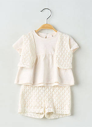 Ensemble short manches courtes beige MAYORAL fille