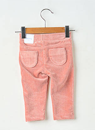 Pantalon slim tissage velours taille élastique rose MAYORAL fille