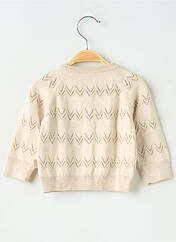 Gilet manches longues beige LEVV LABEL pour fille seconde vue